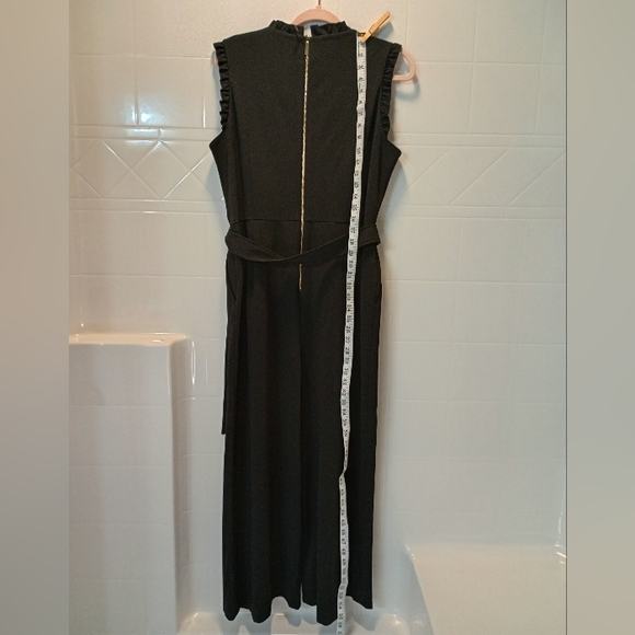 Women's Andrew Marc Ruffle Jumpsuit Black Size 16 - Picture 9 of 12